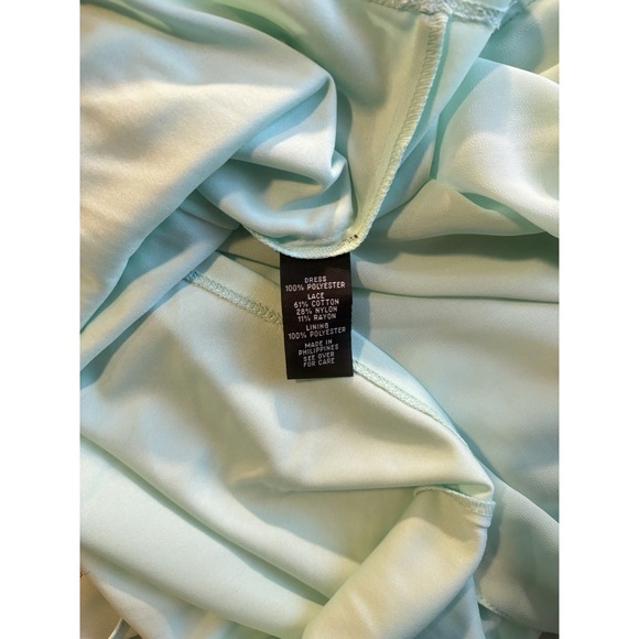 BCX Size 7 Juniors Mint Green And Ivory With Lace Knee Length Dress - Picture 8 of 9